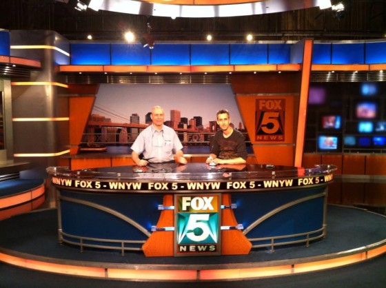 Paul Drabik and Steve Zahler at the Fox 5 news desk.