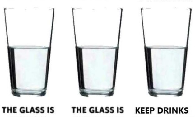 The glass is