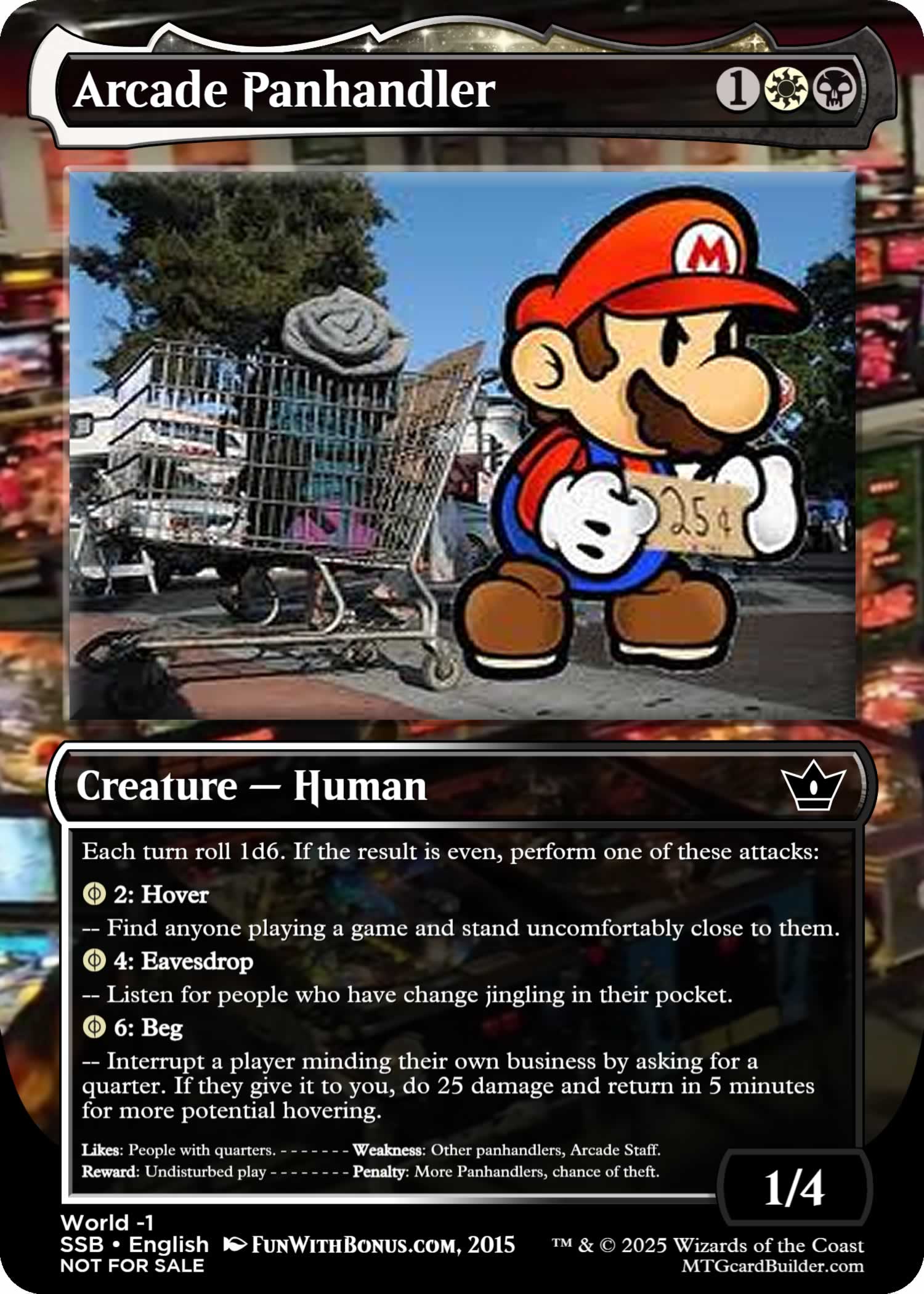 Parody Card: Arcade Panhandler