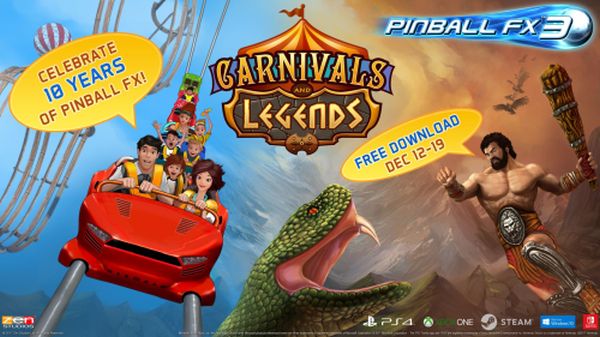 Pinball FX3 Carnivals and Legends FREE OF CHARGE until December 19 (Steam)